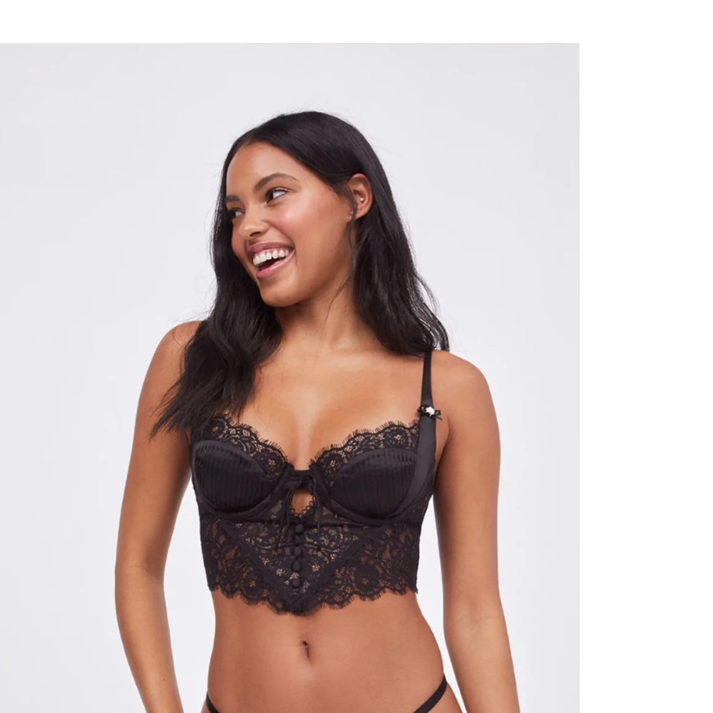 For Love & Lemons Floral Lace Bustier Top